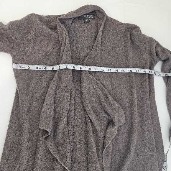 Barefoot Dreams CozyChic Lite Draped Cardigan Brown S/M - Picture 8 of 11